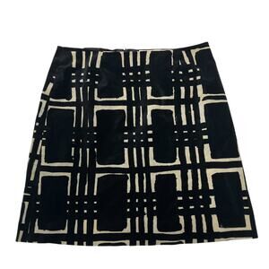 Trina Turk Women's Velvet Black and Tan Pattern A Line Skirt Size 6